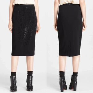 NWOT A.L.C. Lee Crystal Embellished Pencil Skirt Black Contemporary Women’s 8